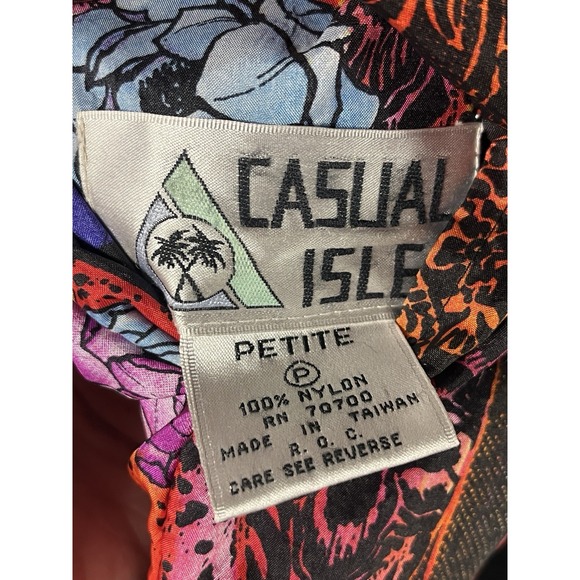 Vintage Casual Isle Jacket Women Small  Floral Windbreaker Zip Up Reversible 90s - Picture 4 of 9